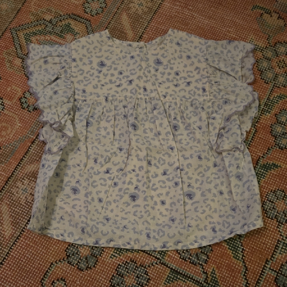 Lavendar Print Kids Blouse